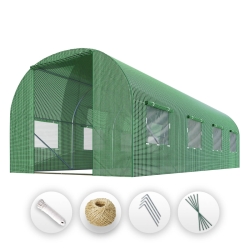 Serre de jardin PLONOS 13,5 m² avec accessoires inclus