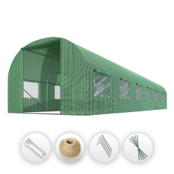 Tunnel de jardin PLONOS 3 x 6 m – 18 m² vert avec accessoires