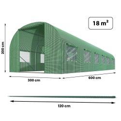 Dimensions du tunnel de jardin 3 x 6 m – surface 18 m²