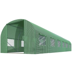 Tunnel de jardin vert PLONOS avec bâche PE 140 g/m² UV4
